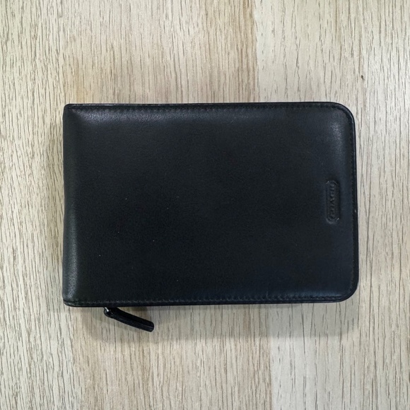 COACH Vintage Black Leather Zipper Palm Pilot Case / Wallet Pouch - Picture 8 of 12